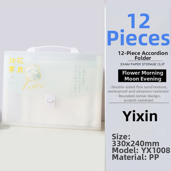 13-priestorový akordeónový dokumentný organizér, PP materiál, Model 1008, Tlač loga dostupná