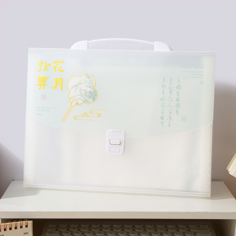 13-priestorový akordeónový dokumentný organizér, PP materiál, Model 1008, Tlač loga dostupná