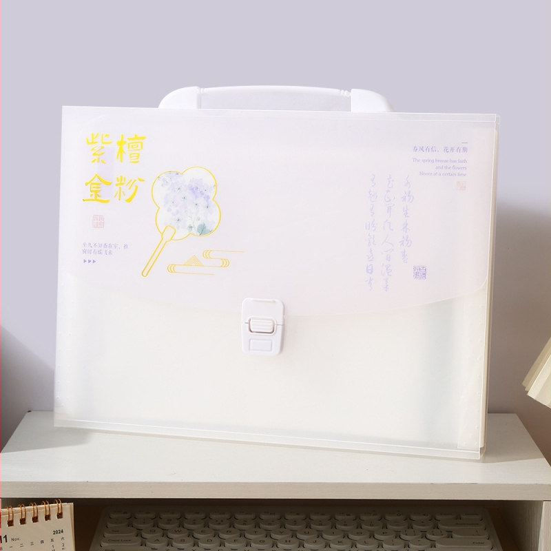 13-priestorový akordeónový dokumentný organizér, PP materiál, Model 1008, Tlač loga dostupná