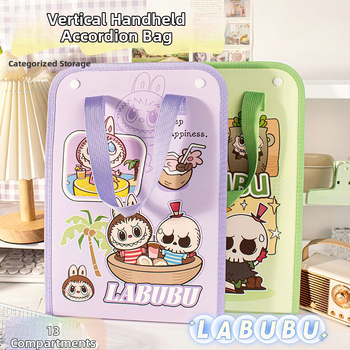 Labubu 13-priehradkový akordeónový priečinok, plastový úložný organizér, hrúbka 0,2 mm