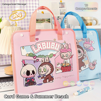 Labubu 13-priehradkový akordeónový priečinok, plastový úložný organizér, hrúbka 0,2 mm