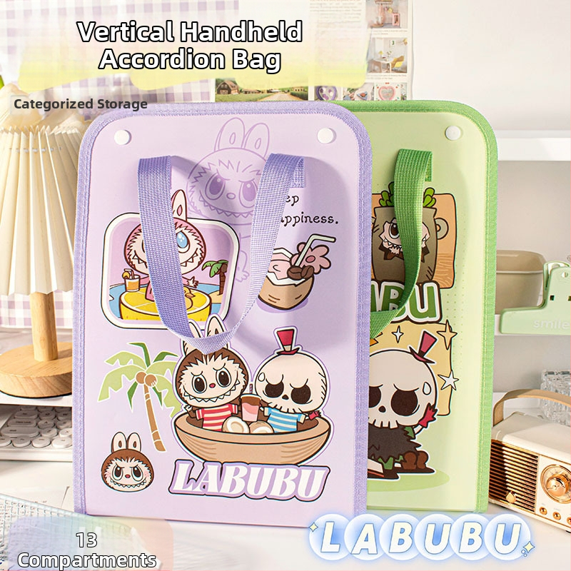 Labubu 13-priehradkový akordeónový priečinok, plastový úložný organizér, hrúbka 0,2 mm