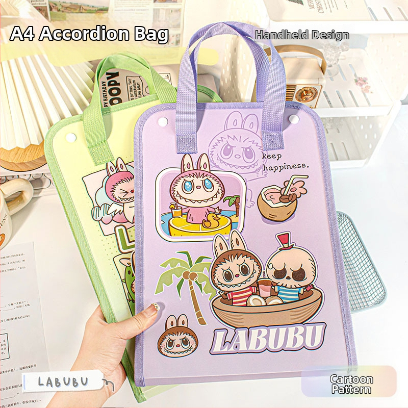 Labubu 13-priehradkový akordeónový priečinok, plastový úložný organizér, hrúbka 0,2 mm