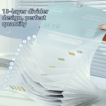 A4 horizontálny skladací priečinok s 13 priehradkami, PP materiál, hrúbka 0.65 mm, tlač logo možná, prispôsobenie