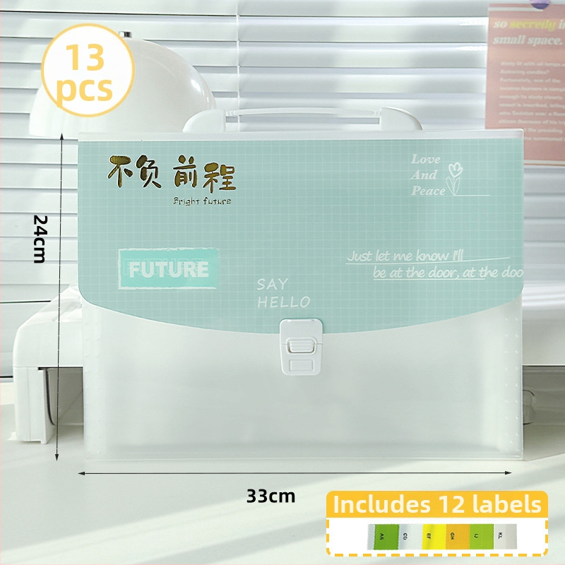 A4 horizontálny skladací priečinok s 13 priehradkami, PP materiál, hrúbka 0.65 mm, tlač logo možná, prispôsobenie