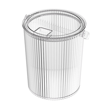 Recipient de depozitare orez, din PET transparent, cu mâner și capac, sigilat, rezistent la umiditate și insecte, pentru orez și făină.