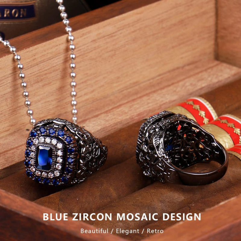 Inel de găurire pentru țigări – inel portabil, elegant, cu cutie cadou și lanț, aliaj de aluminiu + zirconiu, operare manuală, stil simplu