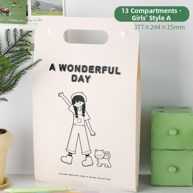 Zvislý A4 priečinok na dokumenty s 13 priehradkami, harmonikový dizajn, PP materiál, hrúbka 0,43 mm, tlač loga k dispozícii