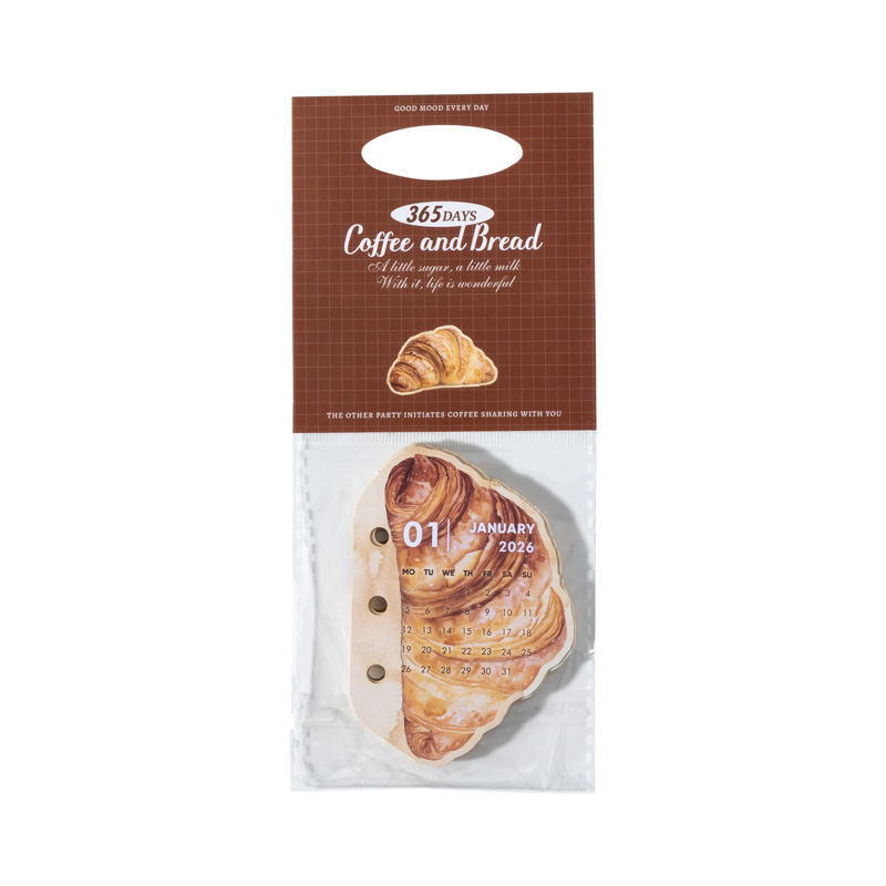 Inserție pentru binder – Calendar Coffee and Bread pentru 365 de zile, nucleu interior în stil acuarelă retro, bloc de hârtie, brand Tomato sauce girl, Lipire: Nu, IP: Neautorizat