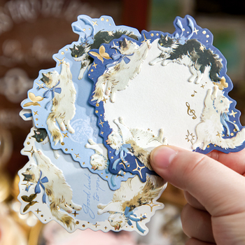 MR.Paper Note adezive cu aur în relief – Catbus Ring, Temă pisică în stil coreean, Formă neregulată, 3 în 1; XS13623; Lipire: Nu; Formă: Cărămidă de hârtie