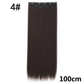 Tuojue perucă pentru femei, cu cinci clipsuri, fără cusătură într-un singur pies, păr drept, fibră sintetică rezistentă la temperaturi