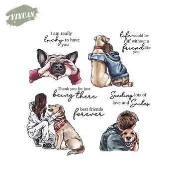 Set reznih dieva za scrapbooking s motivom psa, s pečatom i reljefnim šablonama — karbonska čelika, silikon gel, lijevanje