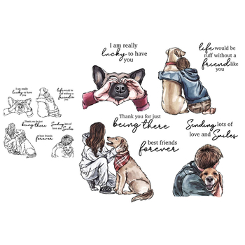 Set reznih dieva za scrapbooking s motivom psa, s pečatom i reljefnim šablonama — karbonska čelika, silikon gel, lijevanje