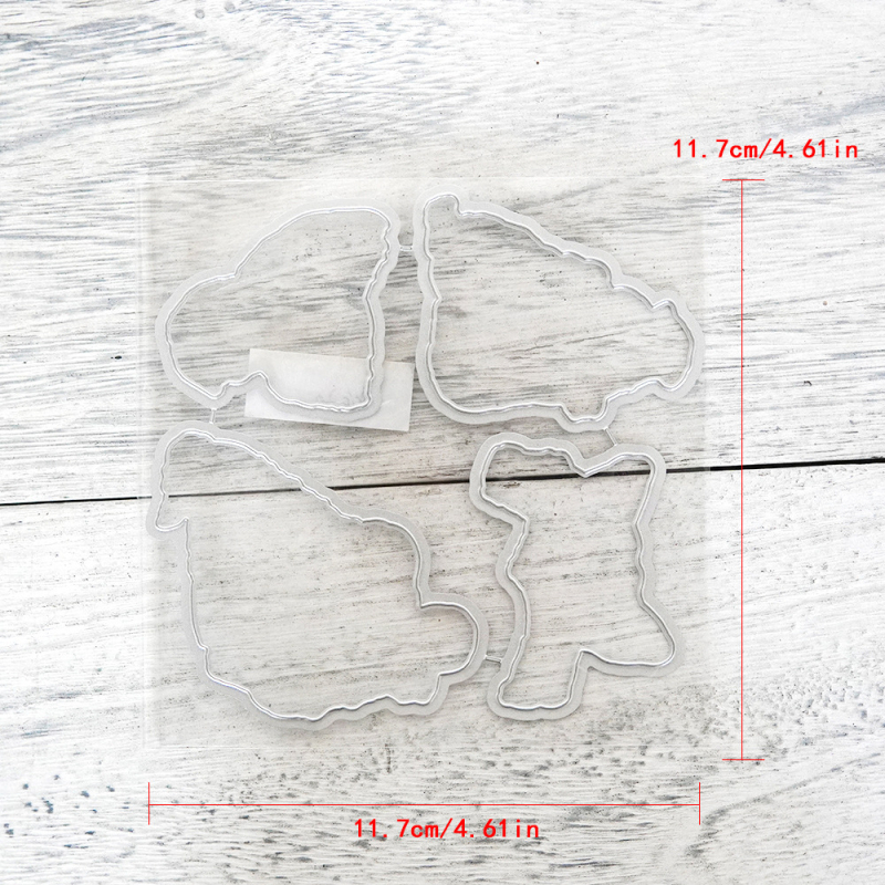 Set reznih dieva za scrapbooking s motivom psa, s pečatom i reljefnim šablonama — karbonska čelika, silikon gel, lijevanje