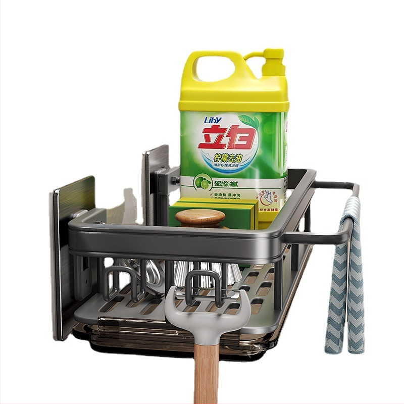 Zidni kuhinjski ormarić za pohranu, višenamjenski stalak za začine i krpe, svemirski aluminij, Ojisk