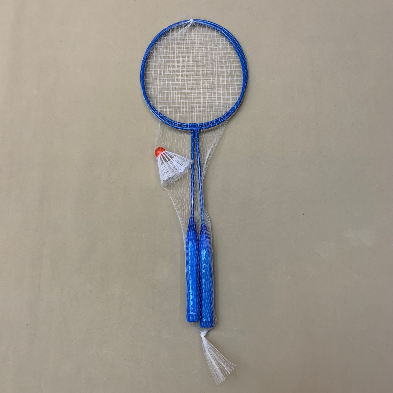Set reketa za badminton – okvir od željeznog legura, najlonske žice, težina 95–100 g, direktni udarac, mogućnost ispisa logotipa