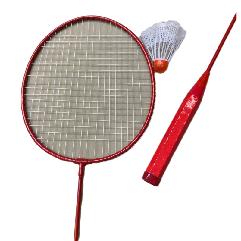 Set reketa za badminton – okvir od željeznog legura, najlonske žice, težina 95–100 g, direktni udarac, mogućnost ispisa logotipa