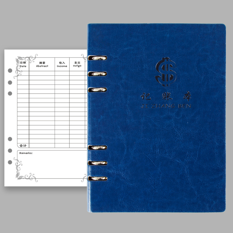 Bilježnica za knjiženje s kožnim izgledom, vezanje loose-leaf, forest papir, 80 g/m², prilagođeni logotip, retro nostalgija