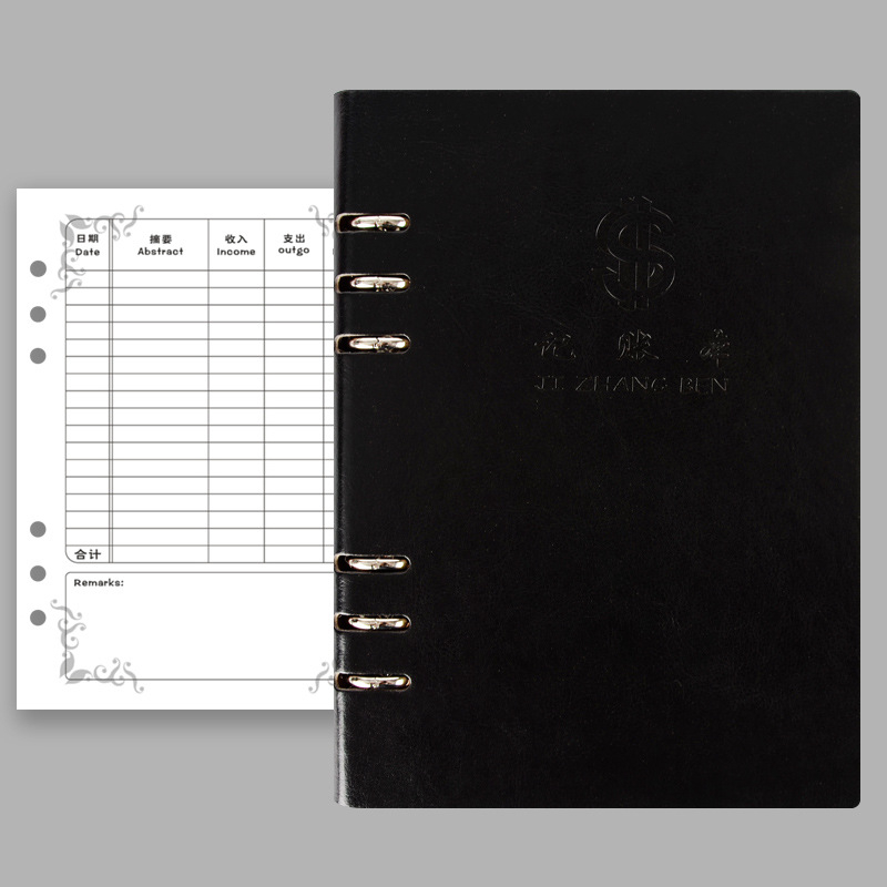 Bilježnica za knjiženje s kožnim izgledom, vezanje loose-leaf, forest papir, 80 g/m², prilagođeni logotip, retro nostalgija