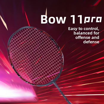 Bedmintonová raketa – ofenzívny model, rám z karbónových vlákien, hmotnosť 80–84 g, technológia Mid-Shaft Foam, hrúbka úchopu G5