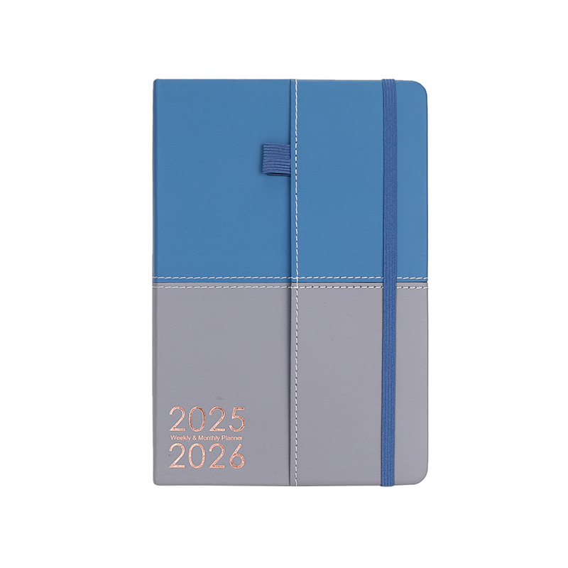 Bilježnica s dvobojnim kožnim pokrovom, dnevni planer 2026, jedna stranica dnevno, Daolin papir 80G, 100–200 stranica