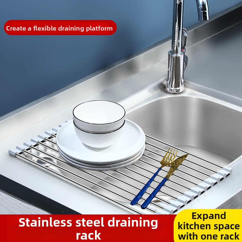 Nerđajući čelični sklopivi stalak za odvod sudopera sa silikon komponentama, zaštita od opeklina, Huangsi, lansiran 2022.