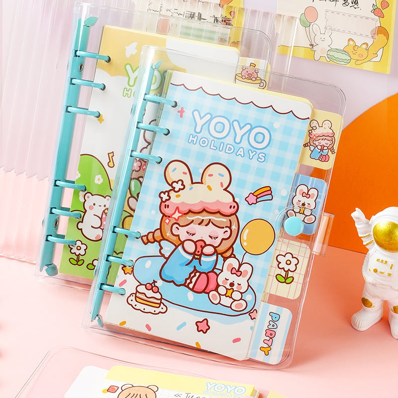 Dnevnik s izmjenjivim listovima, PVC korica, papir 80 g/m², kawaii japanski/korejski stil