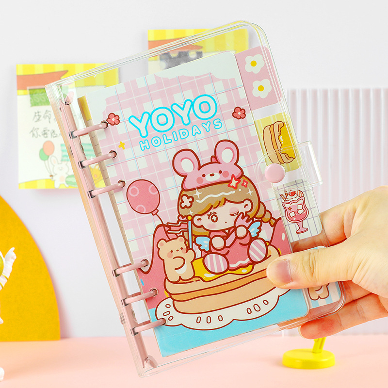 Dnevnik s izmjenjivim listovima, PVC korica, papir 80 g/m², kawaii japanski/korejski stil