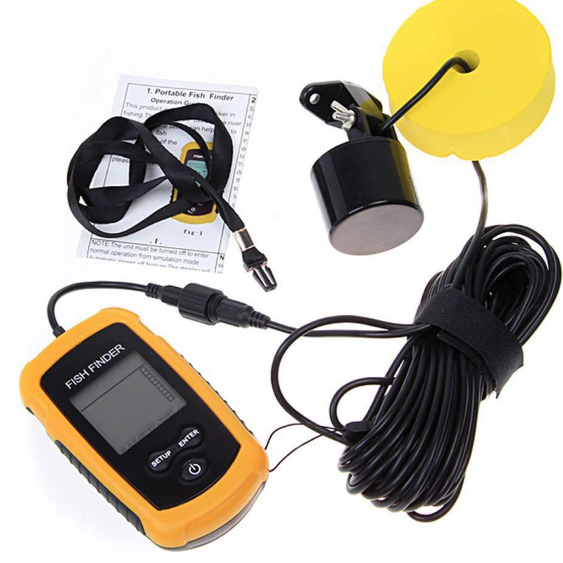 Проводен HD сонар за риболов – визуален детектор за лов на риба, дълбочина 0,6–30 м, захранване с батерия No.7