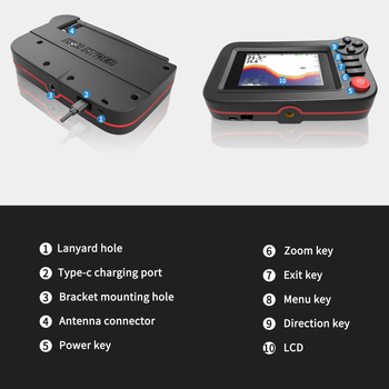 Ασύρματος ανιχνευτής ψαριών με σόναρ και ραντάρ | βάθος 0,6–30 μέτρα | διεπαφή στα αγγλικά | για θαλάσσια χρήση