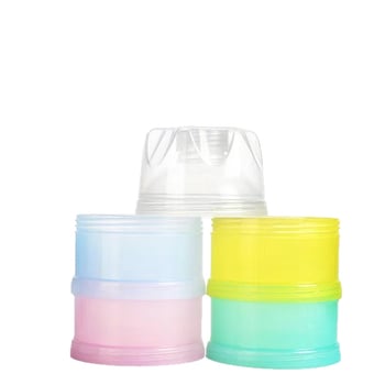 Κουτί γάλακτος σε σκόνη για μωρά, φορητό, με τριών επιπέδων κατασκευή και τέταρτο διαμέρισμα, σφραγισμένες θήκες