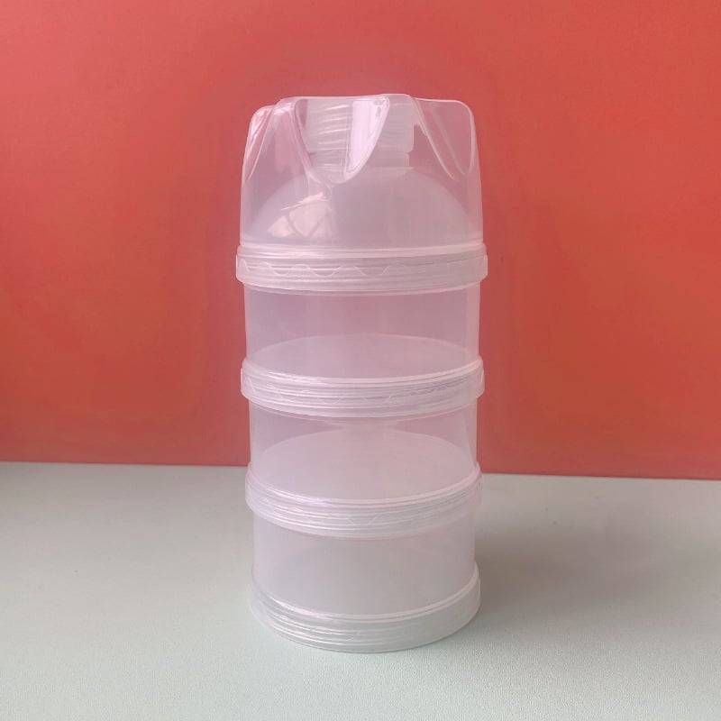 Κουτί γάλακτος σε σκόνη για μωρά, φορητό, με τριών επιπέδων κατασκευή και τέταρτο διαμέρισμα, σφραγισμένες θήκες