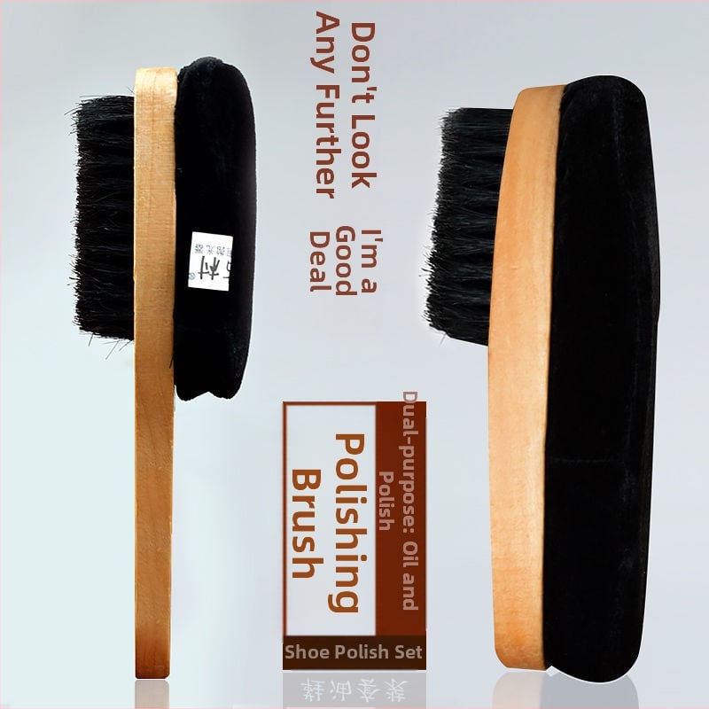Четка за полиране на обувки с меки четина, гъбена глава за полиране, дълга дръжка, Zhongu