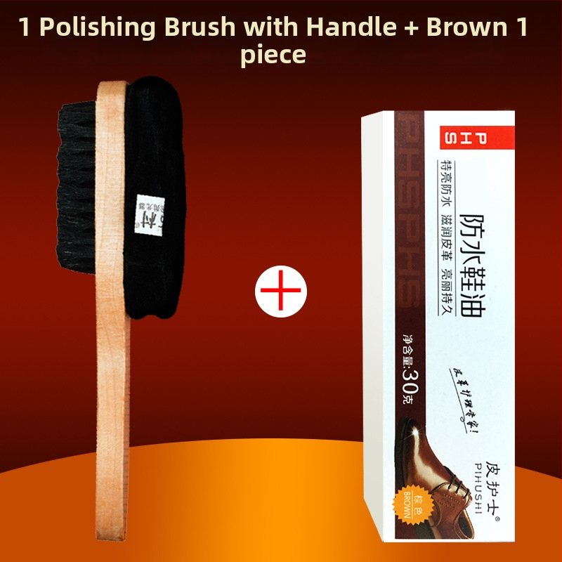 Четка за полиране на обувки с меки четина, гъбена глава за полиране, дълга дръжка, Zhongu