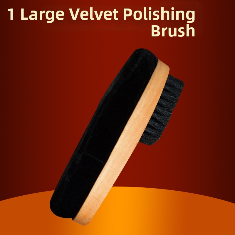 Четка за полиране на обувки с меки четина, гъбена глава за полиране, дълга дръжка, Zhongu