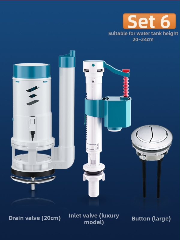 Set dodatne opreme za WC: ulazni ventil spremnika, ventil za ispiranje, dovod vode, ispušni ventil — CE potvrda; Materijal: Drugo; Marka: Drugo
