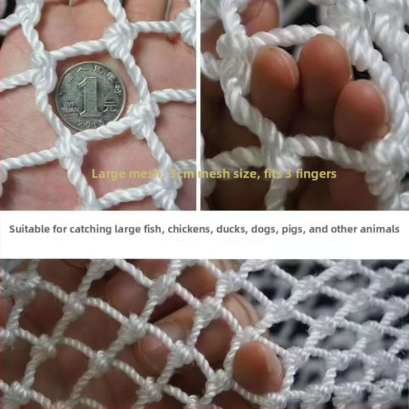 Ръчно плетена найлонова рибарска мрежеста торба – мека към рибата, здрава и издръжлива, с аксесоар към главата на мрежата