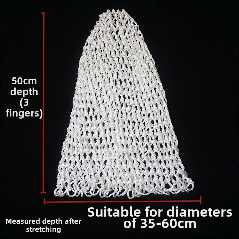 Ръчно плетена найлонова рибарска мрежеста торба – мека към рибата, здрава и издръжлива, с аксесоар към главата на мрежата