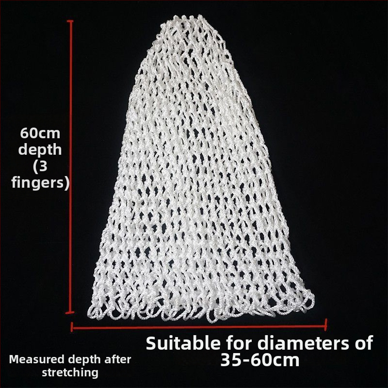 Ръчно плетена найлонова рибарска мрежеста торба – мека към рибата, здрава и издръжлива, с аксесоар към главата на мрежата