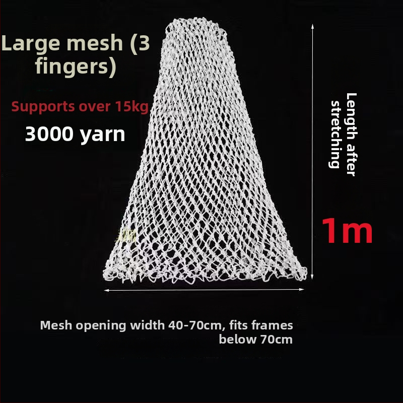 Ръчно плетена найлонова рибарска мрежеста торба – мека към рибата, здрава и издръжлива, с аксесоар към главата на мрежата