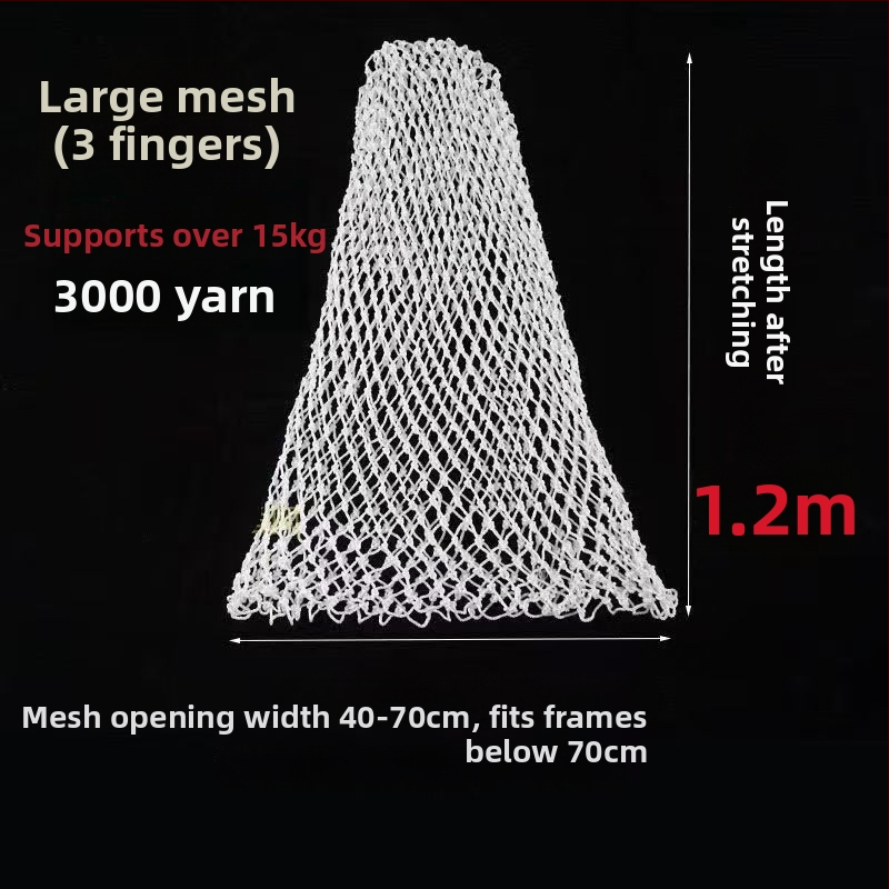 Ръчно плетена найлонова рибарска мрежеста торба – мека към рибата, здрава и издръжлива, с аксесоар към главата на мрежата