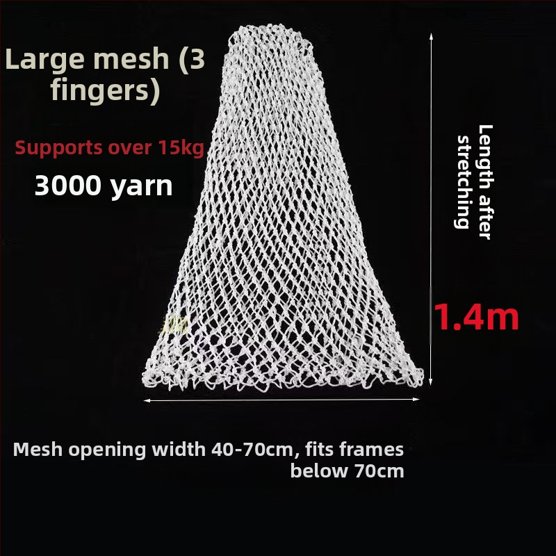 Ръчно плетена найлонова рибарска мрежеста торба – мека към рибата, здрава и издръжлива, с аксесоар към главата на мрежата