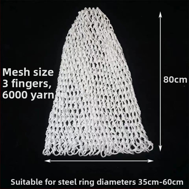 Ръчно плетена найлонова рибарска мрежеста торба – мека към рибата, здрава и издръжлива, с аксесоар към главата на мрежата