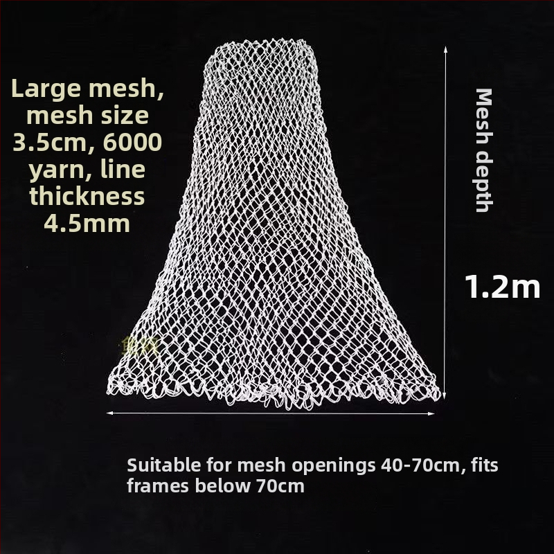 Ръчно плетена найлонова рибарска мрежеста торба – мека към рибата, здрава и издръжлива, с аксесоар към главата на мрежата