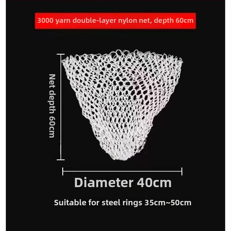 Ръчно плетена найлонова рибарска мрежеста торба – мека към рибата, здрава и издръжлива, с аксесоар към главата на мрежата