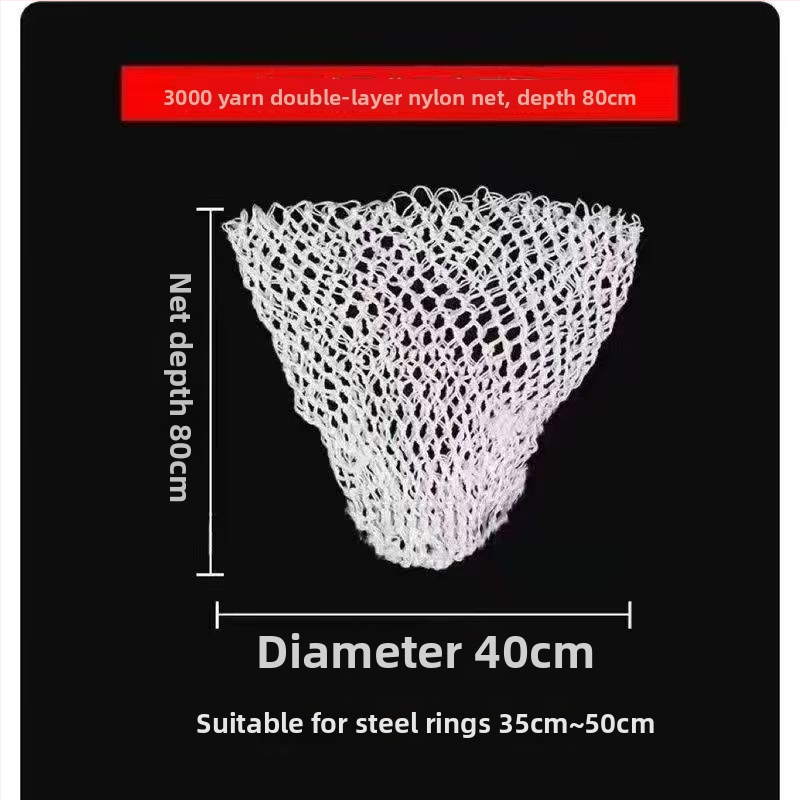 Ръчно плетена найлонова рибарска мрежеста торба – мека към рибата, здрава и издръжлива, с аксесоар към главата на мрежата