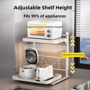 Izťahovateľný stolný stojan pre kuchynské spotrebiče — Kov, moderný minimalistický štýl, Model 1, prispôsobené vzorky, vhodný pre rice cooker, mikrovlnnú rúru a rúru
