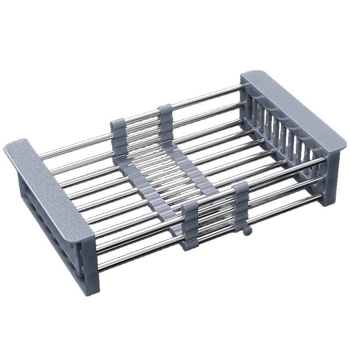 Raft extensibil pentru scurgerea chiuvetei | 304 oțel inoxidabil | uz universal | coș de drenaj multifuncțional | stil modern minimalist