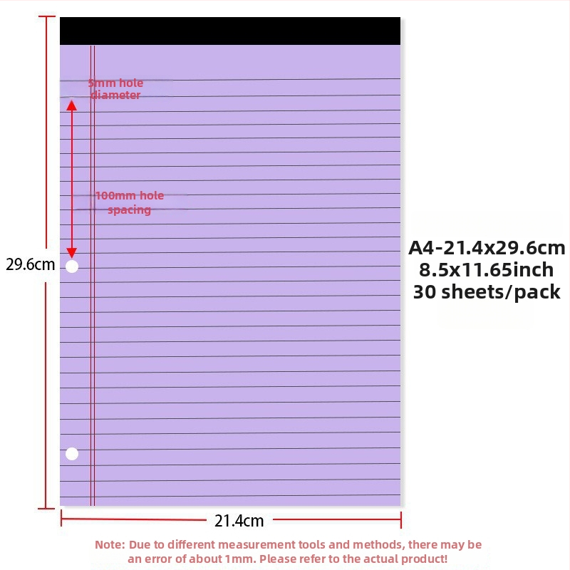 Bilježnica s listovima za slobodan list, američki trorupni uvez s tri rupe, linijske unutarnje stranice, papir 70 g/m2