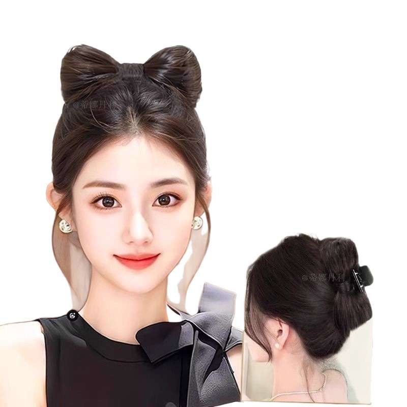 Perucă cu clips, stil antic/retro, material din sârmă cu temperatură înaltă, păr drept cu breton, Yimai